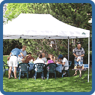 canopy tent with awning.